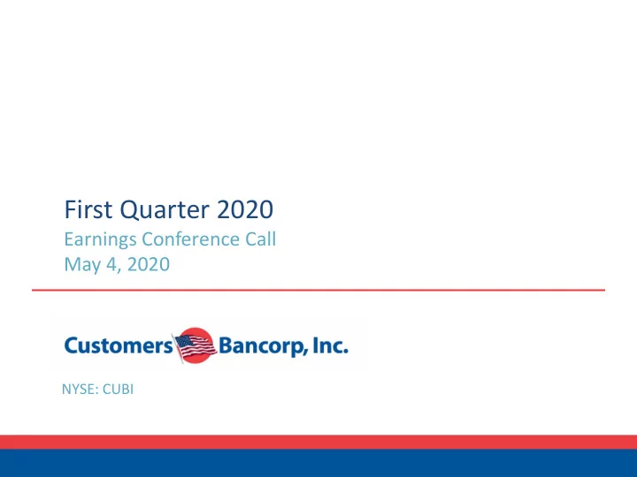 first quarter 2020