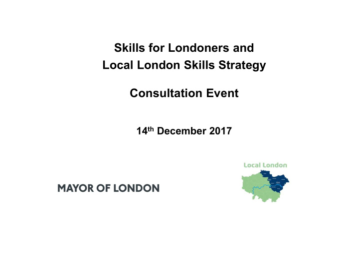 skills for londoners and local london skills strategy
