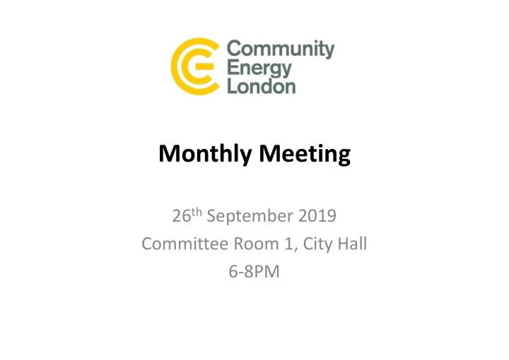 monthly meeting
