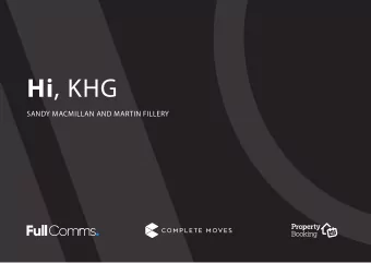 Hi , KHG  SANDY MACMILLAN AND MARTIN FILLERY  MANCHESTER  Over 20 years experience