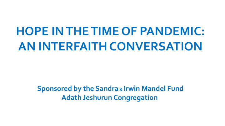 an interfaith conversation