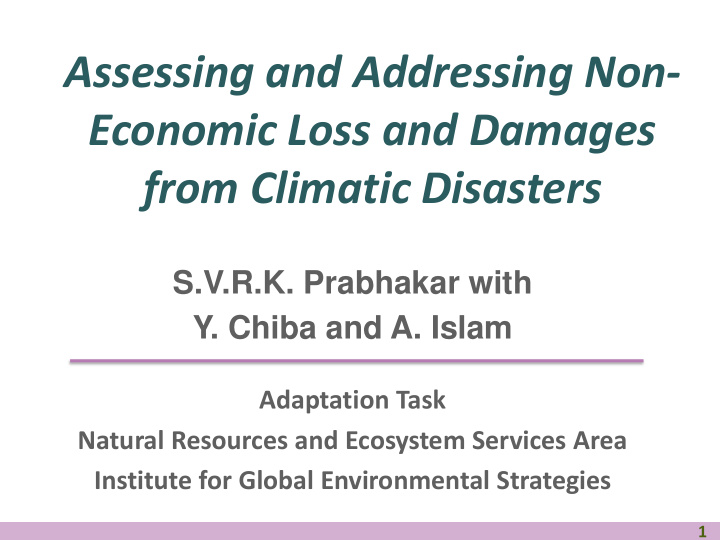 from climatic disasters