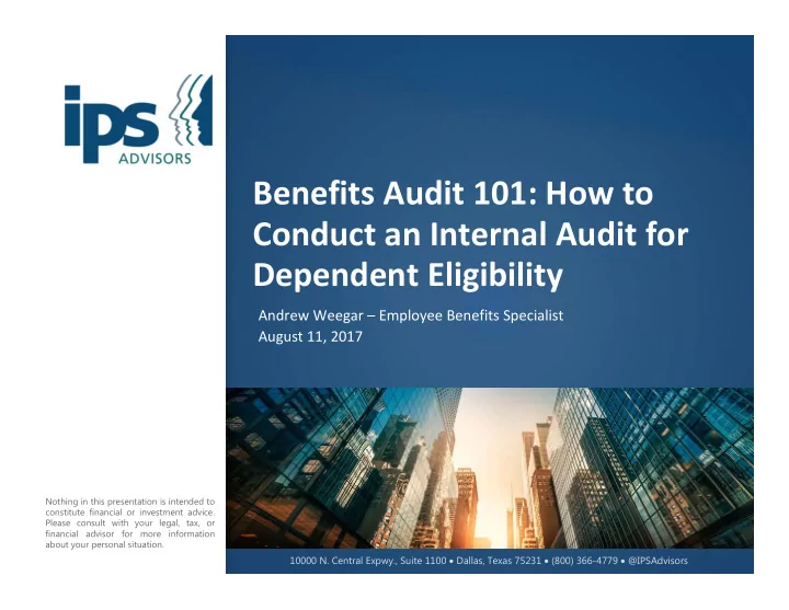 benefits audit 101 how to conduct an internal audit for