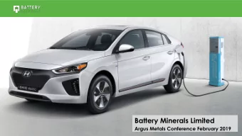 Battery Minerals Limited  Argus Metals Conference February 2019  1  1  1  1  Board Management