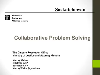 Collaborative Problem Solving  The Dispute Resolution Office  Ministry of Justice and Attorney
