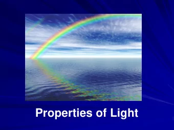 Properties of Light All About Light  What is light?  It is a small part of the EM spectrum, but it
