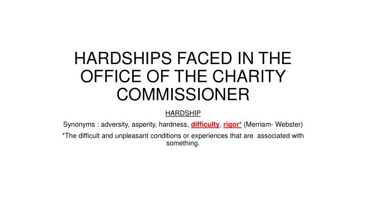 office of the charity