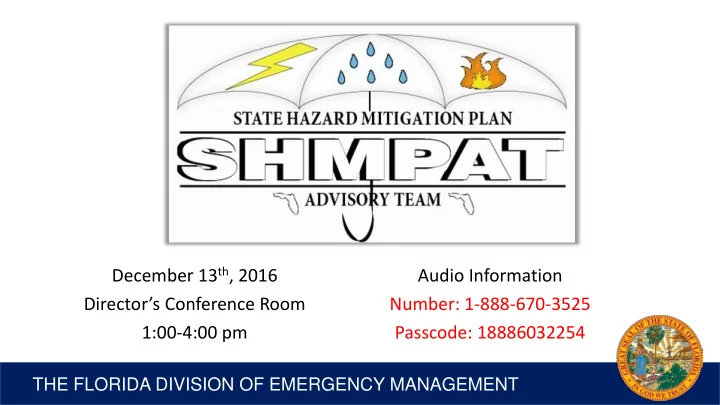 december 13 th 2016 audio information director s