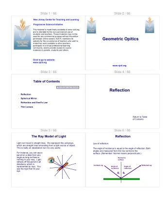 Geometric Opitics  permission of the owners. NJCTL maintains its  website for the convenience of