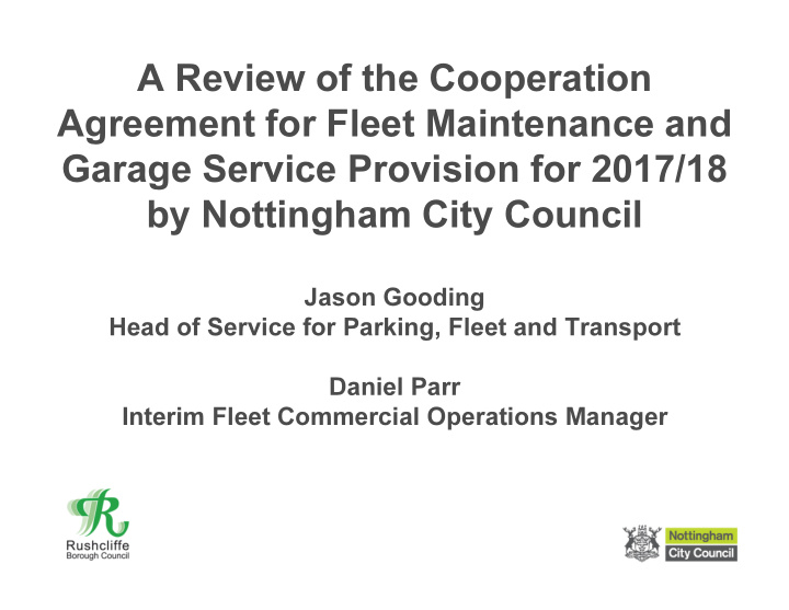 a review of the cooperation agreement for fleet