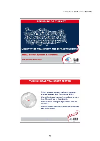 REPUBLIC OF TURKEY  MINISTRY OF TRANSPORT AND INFRASTRUCTURE  BSEC Permit System &amp; e-Permit