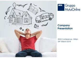 Company  Presentation  STAR Conference - Milan 28 th March 2018  Disclaimer  Certain statements