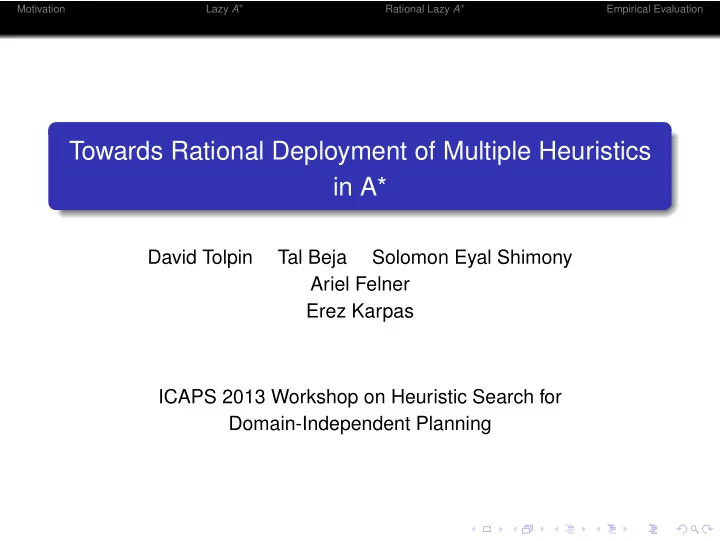 towards rational deployment of multiple heuristics in a