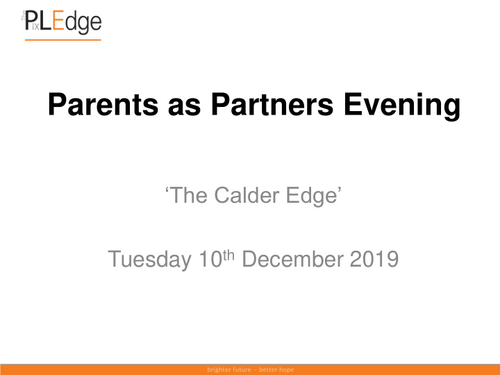 parents as partners evening