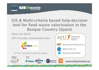 GIS &amp; Multi-criteria based help-decision  tool for food waste valorisation in the  Basque