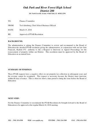 Oak Park and River Forest High School  District 200 201 North Scoville Avenue  Oak Park, IL