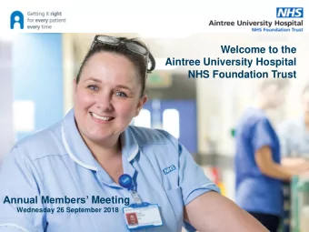 Todays programme  What we have done in 2017/18  What we will be doing in 2018/19 and beyond Dr