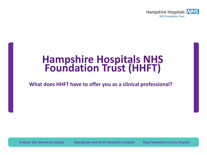 hampshire hospitals nhs foundation trust hhft