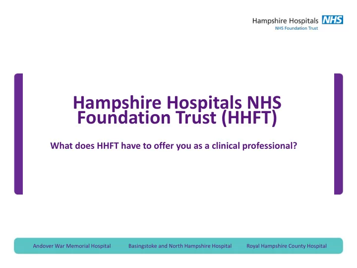 hampshire hospitals nhs foundation trust hhft