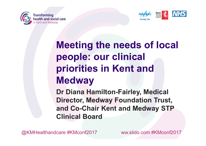 meeting the needs of local people our clinical priorities