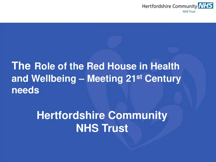 the present and the future in community services