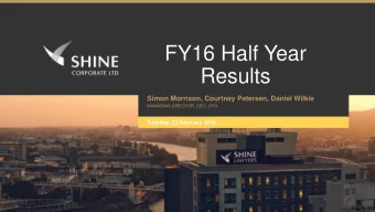 Results  Simon Morrison, Courtney Petersen, Daniel Wilkie  MANAGING DIRECTOR, CEO, CFO  Tuesday, 23