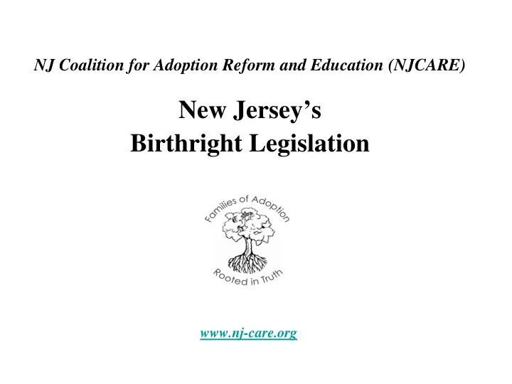 new jersey s birthright legislation