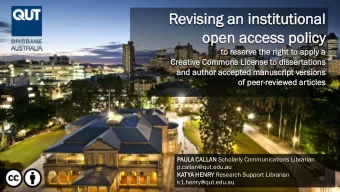 Revisi  sing  g an i  institutional  l  open  n acce  cess policy  icy  to reserve t  the r  rig