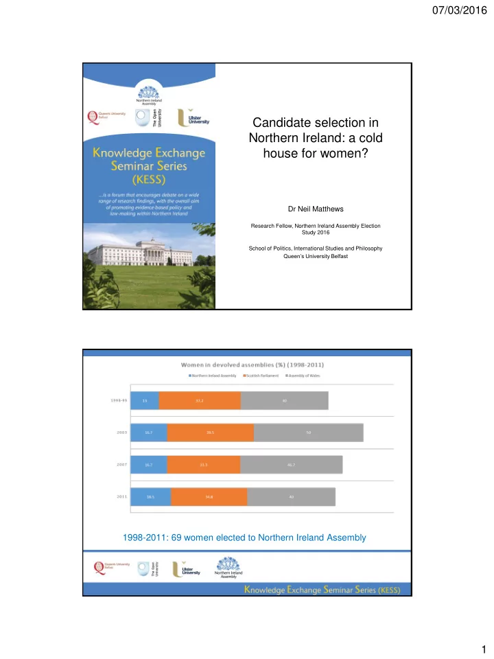 candidate selection in northern ireland a cold house for