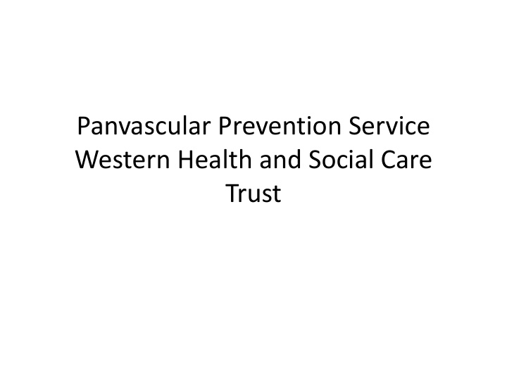 panvascular prevention service western health and social