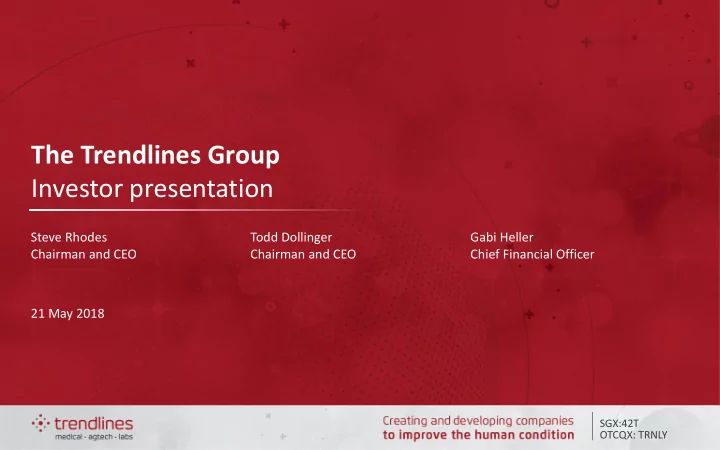 the trendlines group investor presentation
