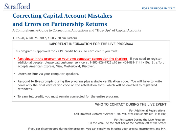 correcting capital account mistakes