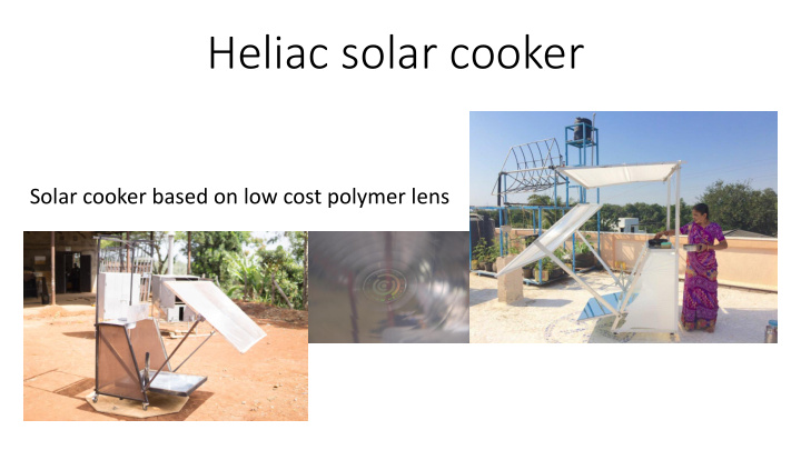 heliac solar cooker