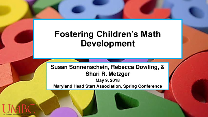 fostering children s math development
