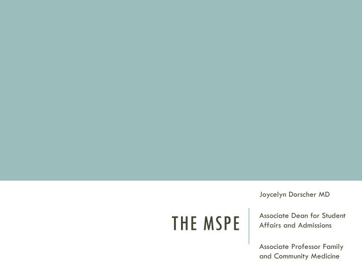 the mspe