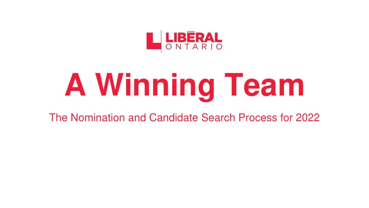 a winning team