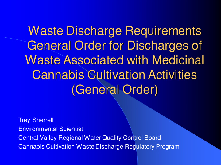 waste discharge requirements