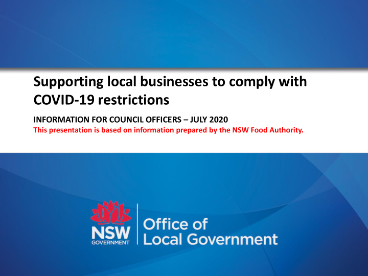 supporting local businesses to comply with covid 19