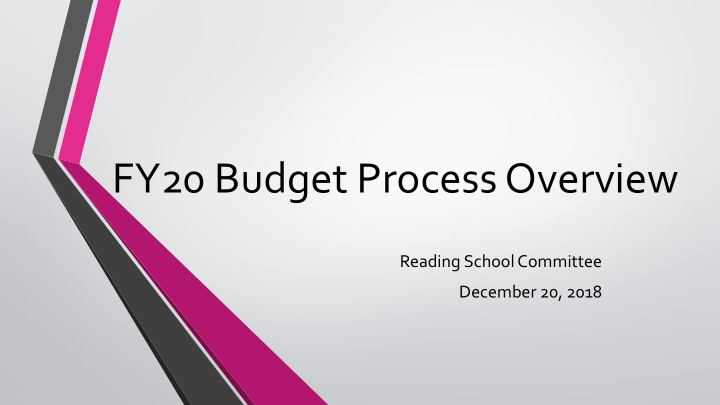 fy20 budget process overview