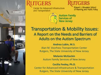 Transp  ansport  rtation  n &amp; Mobility  y Issues:  es:  A Repor  ort o  t on the Needs and B