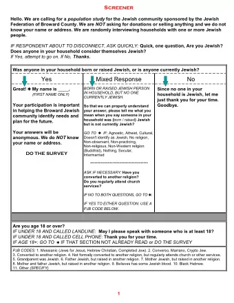Yes  Mixed Response  No  BORN OR RAISED JEWISH PERSON Great!  My name is ____ ,  Since no one in