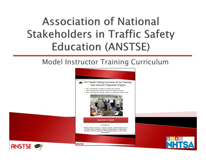 model instructor training curriculum association of