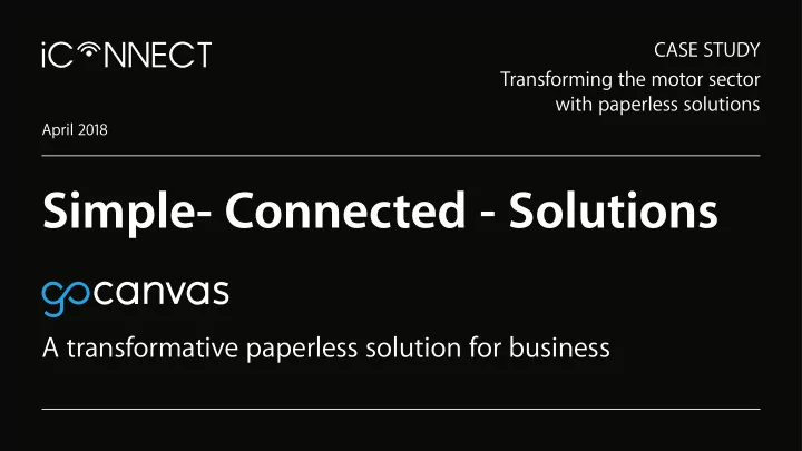 simple connected solutions