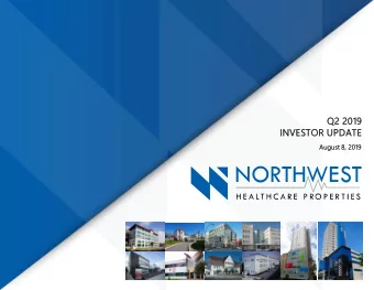 Q2  2 201  2019  IN  INVESTOR UP  UPDATE  August 8  8,  , 2019  DISCLA  CLAIME  MER  This