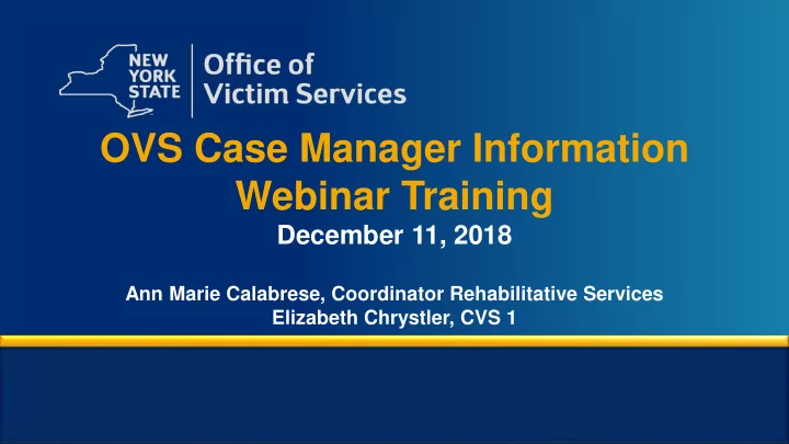 ovs case manager information