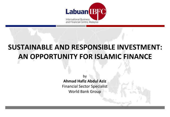 sustainable and responsible investment