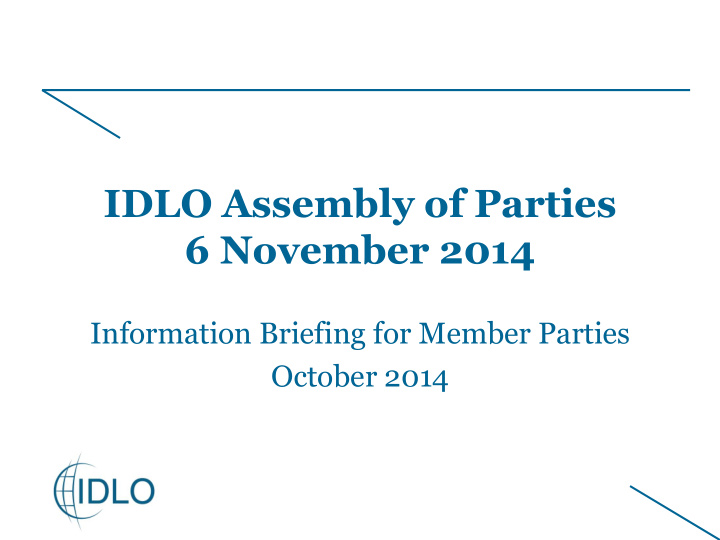 idlo assembly of parties