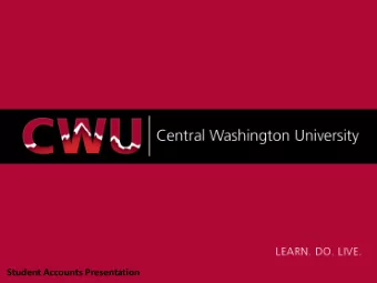 Student Accounts Presentation  Student Accounts  Student Accounts  Our mission:  Operate