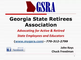 Georgia State Retirees  Association  Advocating for Active &amp; Retired  State Employees and