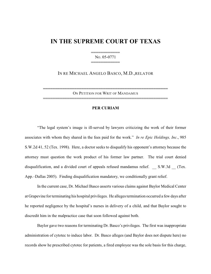 in the supreme court of texas